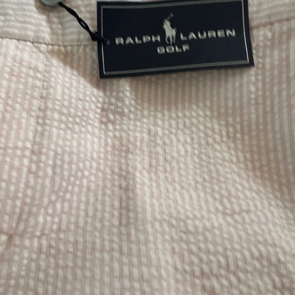 Ralph Lauren Light Pink and white stripe golf shorts - Picture 3 of 4